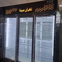یخچال فریزر ایستاده ویترینی کفی استیل