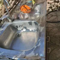 کابینت فلزی همراه سینگ دوقلو و هود|مصالح و تجهیزات ساختمان|اسدآباد, |دیوار