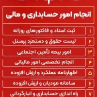 انجام امور حسابداری و مالی شرکت و اشخاص