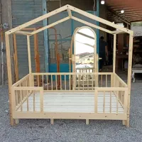 تختخواب چوبی کلبه ای خشابی، سیسمونی کودک و نوجوان