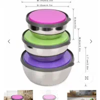 کاسه استیل در دار ۳ تایی