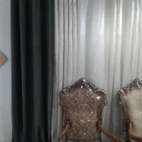دوعددپرده خاکستری رنگ هرکدام یک مترونیم|پرده، رانر، رومیزی|اهواز, کمپلو شمالی|دیوار