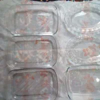 ظروف شیشه ای 2عدد دیس 4عدد مرغ خوری|ظروف سرو و پذیرایی|اندیمشک, |دیوار