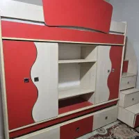 تخت دو طبقه  کتابخانه   میز کامپیوتر|تخت و سرویس خواب|مشهد, آیت الله کاشانی|دیوار