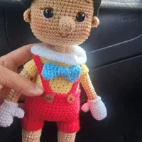 عروسک پینوکیو بافته شده  با کاموا ترک