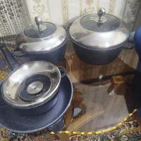 سرویس قابلمه چدن گرانیت11تیکه برند ولستار ضخیم