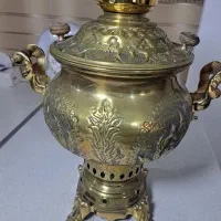 سماور برنزی برنجی قلم کاری شده ذغالی|کلکسیون اشیاء عتیقه|ری, شهادت|دیوار