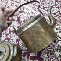 افتابه و کتری مسی دستساز قدیمی