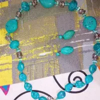گردنبند و گوشواره سنگ فیروزه