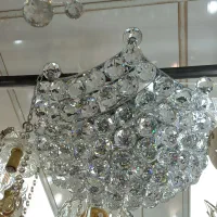 لوستر شمشی برنجی کروم باگوی کریستال|لوستر و چراغ آویز|تهران, ائمه اطهار|دیوار
