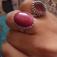 انگشتر الکساندریت ۷ رنگ و یاقوت سرخ
