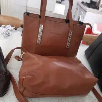 کیف  رودوشی عسلی چرم سوگند