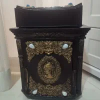 جا دستمالی  و سطل زبالش درطرح چوب