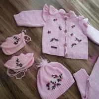 ست بافت دخترونه|کفش و لباس بچه|گرگان, |دیوار