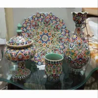 سرویس سفالی مینا کاری شده