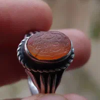 انگشتر آنتیک عقیق یمانی کهنه صفویه