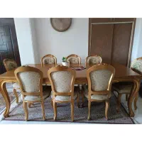میز غذاخوری نیمه استیل ۸ نفره