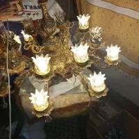 لوستر شاه عباسی رنگ طلایی در حدنو
