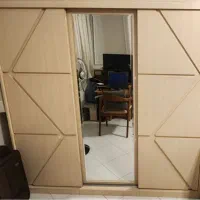 کمد دیواری تمام ام دی اف با درب ها و ایینه ریلی