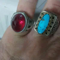 انگشتر فیروزه ویاقوت کار دست