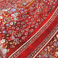 فرش ابریشمی طرح دستباف قم باغ گل قرمز|فرش|تهران, امین حضور|دیوار