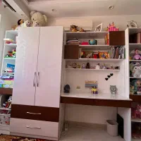 کمد میز تحریر و شلف دکوری ام دی اف و نراد