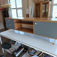 میز کار ۲ طبقه اسکت فلز صفحه ام دی اف