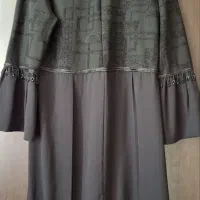 مانتو بلند مشکی جنس نخی