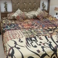 تخت دونفره چوبی|تخت و سرویس خواب|اشتهارد, |دیوار