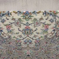 قالی نیم بافته ۴۲خونه پشم و چهار رنگ ابریشم