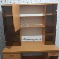 میز تحریر وکتابخانه چوبی و لامپLED سالم و در حد نو|میز تحریر و کامپیوتر|پرهسر, |دیوار