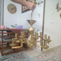 لوستر برنج 5شاخه وهرشاخه 3شعله داره کاملا سالم|لوستر و چراغ آویز|ری, سیزده آبان|دیوار