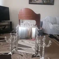 آینه شمعدان برنجی، زیبا، کاملانو وسالم