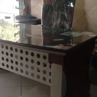 میز مدیریت اصل جنس خوب سه کشو با شیشه