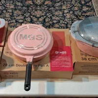 سرویس قابلمه و ماهیتابه ۱۰ پارچه برند MGS صورتی نو