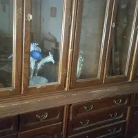 بوفه چوبی دو تکه|بوفه، ویترین، کنسول|شیراز, عفیف‌آباد|دیوار