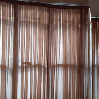 دو عدد پرده حریر با آستری رنگ نسکافه ی