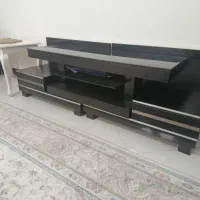 میزتلوزیون ترکیب شیشه و چوب