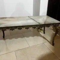 میز برنزی با سنگ|مبلمان خانگی و میز عسلی|خرم‌آباد (تنکابن), |دیوار