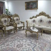 مبل ۹ نفره تمام چوب ورق طلا با نهار خوری 10|مبلمان خانگی و میز عسلی|تهران, تهرانسر مرکزی|دیوار