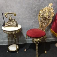 ست صندلی برنزی میز تلفن و تلفن ایستاده برنجی|میز تلفن|تهران, نیروی هوایی (پیروزی)|دیوار