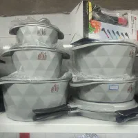 سرویس قابلمه چدن گرانیتی 17 و 8 پارچه ضمانت|ظروف پخت‌وپز|مشهد, طلاب|دیوار