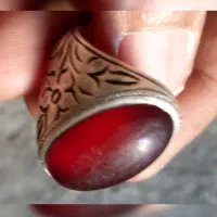 انگشتر کهنه قدیمی یمن آلبالویی|جواهرات|تربت‌حیدریه, مظفریه|دیوار