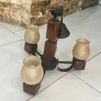 لوستر چوبی سه شاخه
