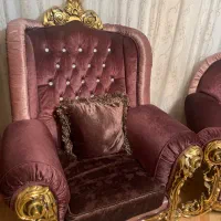 مبل هفت نفره ورق طلا ترکیه ای همراه میز نهار خوری|مبلمان خانگی و میز عسلی|اردبیل, |دیوار