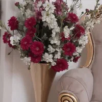 گل و گلدان فلزی سالم و تمیز