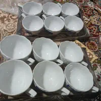 فنجان چینی همراه سینی چوبی|ظروف سرو و پذیرایی|محمدیه-قزوین, |دیوار