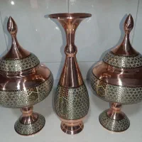 ست گلدان و شکلات خوری خاتم کاری