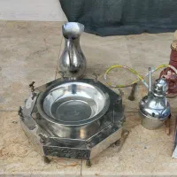 منقل استیل گرد کاملا و قدیمی