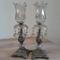 یک جفت شمعدان طرح آنتیک لاله